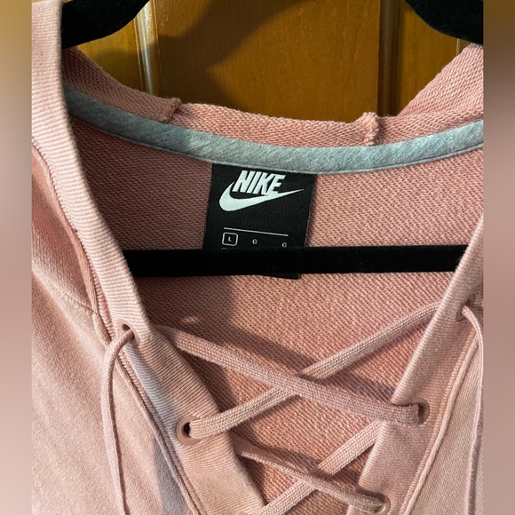 Nike Women’s Lace-Up Pink Hoodie Size Large - Picture 4 of 6